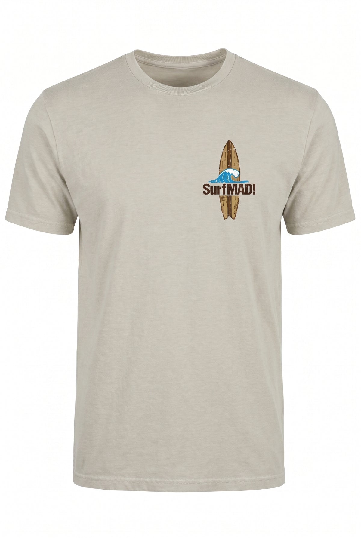 SurfMAD! Vintage Hawaii 1930s Surf Heritage T-Shirt – Iconic Board Logo Front & Exclusive Outrigger Canoe Back Print